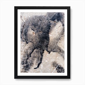 Litho-Painting. Abstract black paint background Affiche