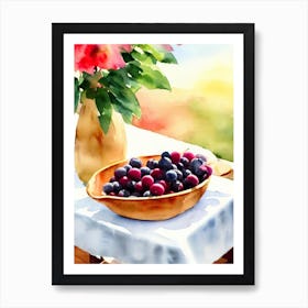 Acai Italian Watercolour fruit Art Print