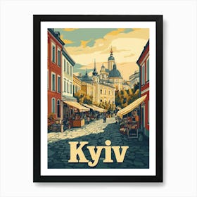 Aihrgdesign A Classic 1960s Travel Poster For Kyiv Art Print