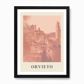 Orvieto Vintage Pink Italy Poster Art Print