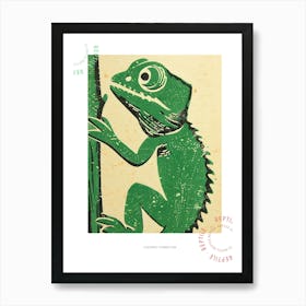 Green Fischers Chameleon Bold Block 3 Poster Art Print