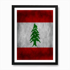 Lebanon Flag Texture Art Print
