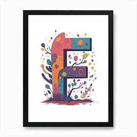 Colorful Letter F Illustration 63 Affiche