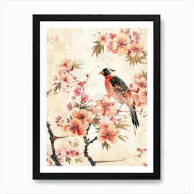 Bird Flowers Chinese Art Print