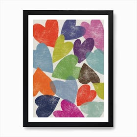 Printed Hearts Art Print