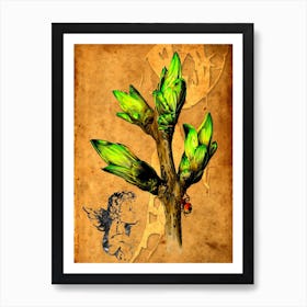 A Flower Nature Art Illustration In A Painting Style 08 Art Print