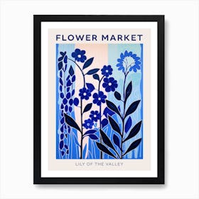 Blue Flower Market Poster Lily Of The Valley 3 Art Print