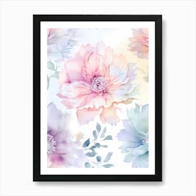 Watercolor Flowers Seamless Pattern 5 Art Print