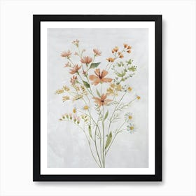 Bright Multicolor Flower Bouquets Floral Botanical Art Print