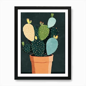 Cactus Plant Minimalist Illustration 5 Art Print