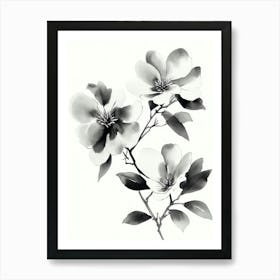 Ink Painted Flower Art Print