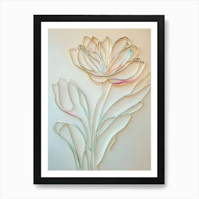 Acrylic Line Flower Art Art Print