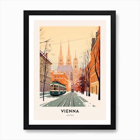 Vintage Winter Travel Poster Vienna Austria 4 Art Print