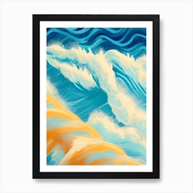 Crashing Waves Japanese Vivid Stormy Seas Art Print