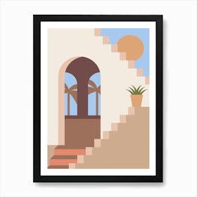 Stairway To Heaven. Boho travel art. Egypt poster — boho travel poster Art Print