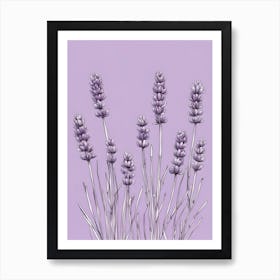 Lavender Flowers on Purple Art Print