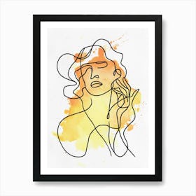 Abstract Woman Portrait Watercolor Painting Art Print