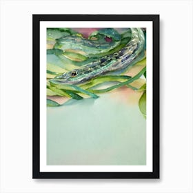 Ribbon Eel Storybook Watercolour Art Print