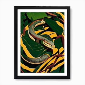 Crested Snake Vibrant Art Print