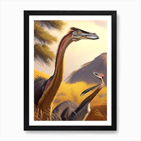 Gallimimus 1 Illustration Dinosaur Art Print