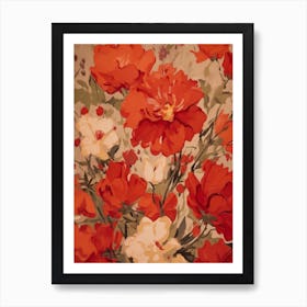 Red Flower Impressionist Painting 5 Art Print