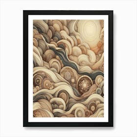 Waves And Swirls Art Print