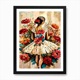 Ballerina With Flowers 2 Art Print