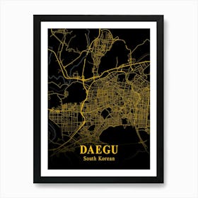 Daegu Gold City Map 1 Art Print