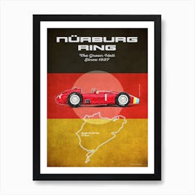 Nürburgring F D50 Long Nose Vintage Art Print