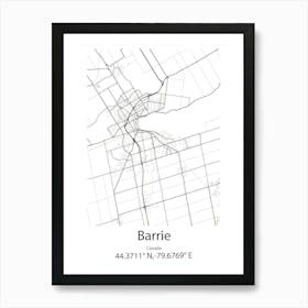 Barrie,Canada Minimalist Map Art Print