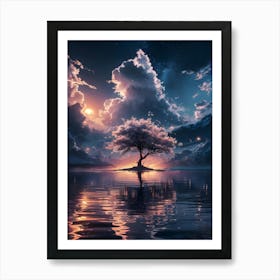 Tree In The Water Art Print