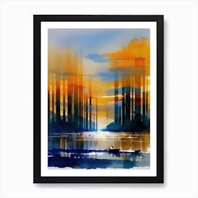 Skyscrapers At Sunset Art Print