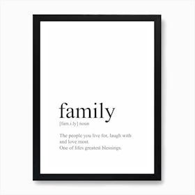 Family definition Art Print