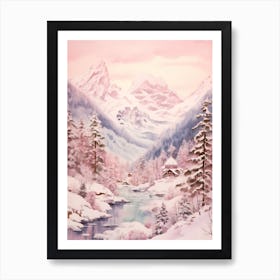 Dreamy Winter Painting Berchtesgaden National Park Germany 3 Art Print