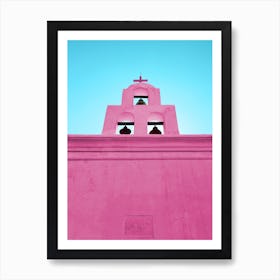 Pink Mission Church In Tucson Arizona Art Print