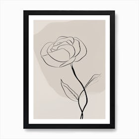 Rose Line Art Abstract 6 Art Print