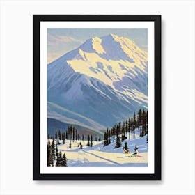 Treble Cone, New Zealand Ski Resort Vintage Landscape 1 Skiing Poster Art Print