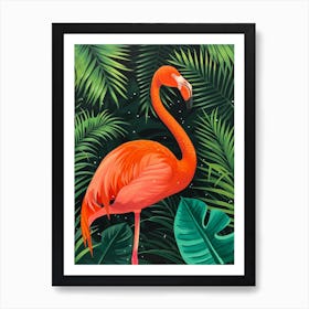 Greater Flamingo Bolivia Tropical Illustration 2 Art Print
