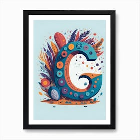 Colorful Letter G Illustration 35 Art Print