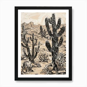 Cactus In The Desert 2 Art Print