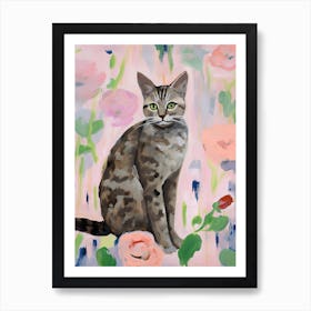 A Egyptian Mau Cat Painting, Impressionist Painting 1 Art Print