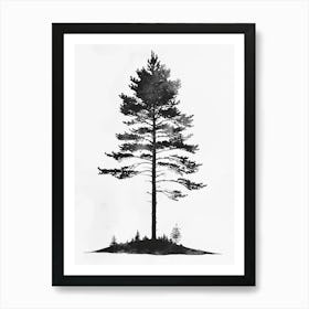 Pine Tree Simple Geometric Nature Stencil 1 Art Print