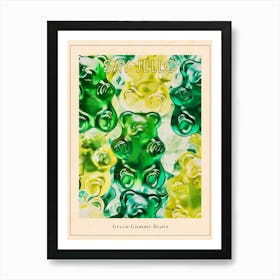 Green Gummy Bears Retro Collage 2 Poster Art Print