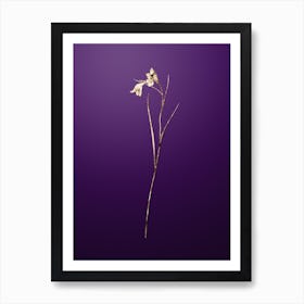 Gold Botanical Blue Pipe on Royal Purple n.3579 Art Print
