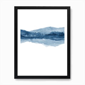 Watercolor Landscape 14 Navy Blue Poster