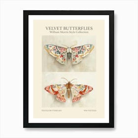 Velvet Butterflies Collection Textile Butterflies William Morris Style 6 Póster