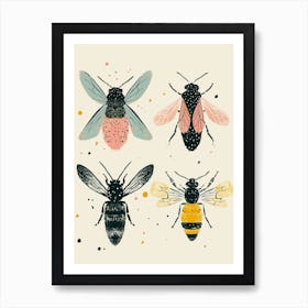 Colourful Insect Illustration Bee 7 Art Print