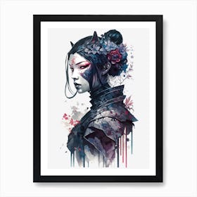 Cyberpunk Geisha Art Print