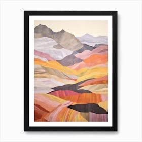 Mount Bierstadt United States 3 Colourful Mountain Illustration Art Print