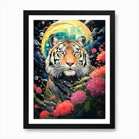 Tiger In The Moonlight 1 Art Print